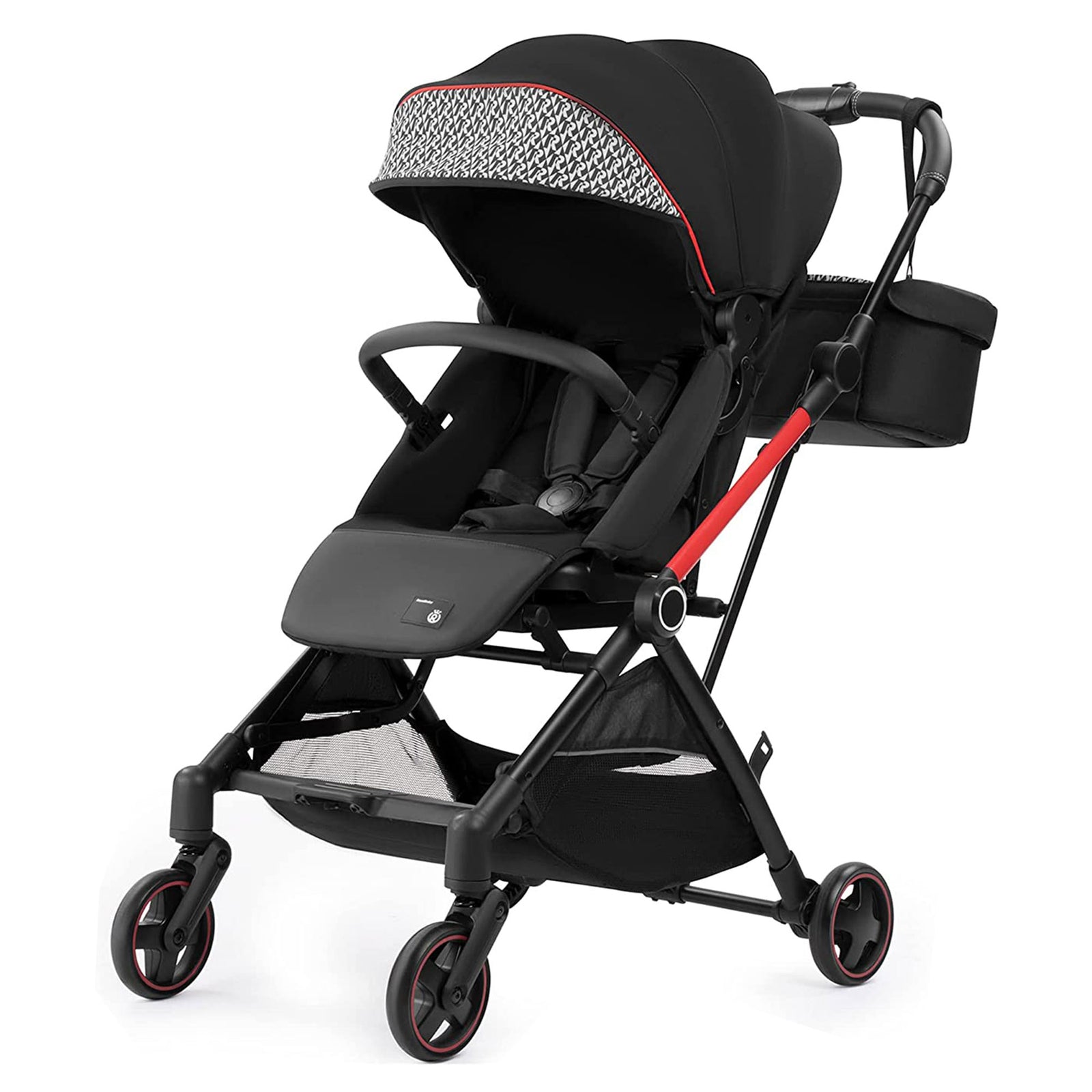 RoyalBaby 360 Reversible Seat Compact Fold Portable Stroller,Black/Red(Open Box) - VMInnovations