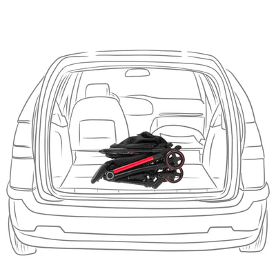 RoyalBaby 360 Reversible Seat Compact Fold Portable Stroller,Black/Red(Open Box) - VMInnovations