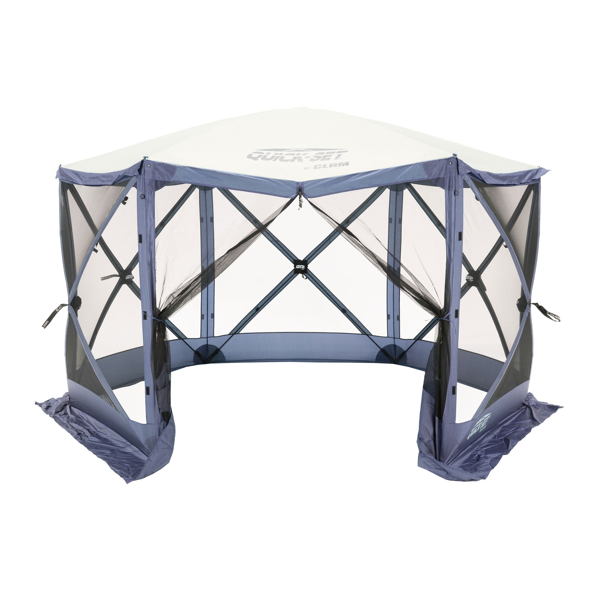 CLAM Quick-Set 11.5x11.5ft Portable Outdoor Canopy Shelter, Blue (Open Box) - VMInnovations