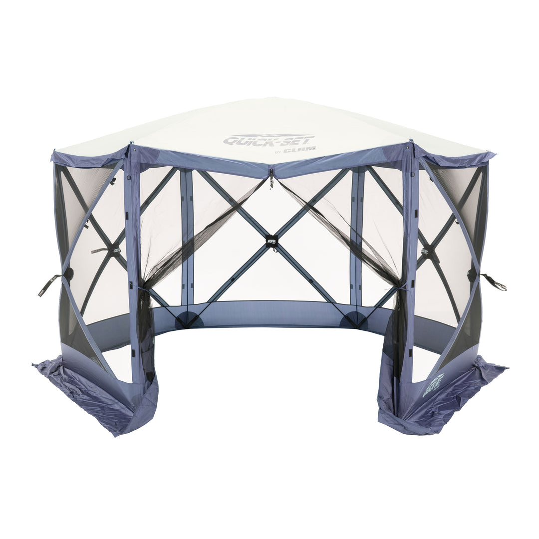 CLAM Quick-Set Escape 11.5' x 11.5' Portable Outdoor Canopy Shelter, Blue (Used) - VMInnovations