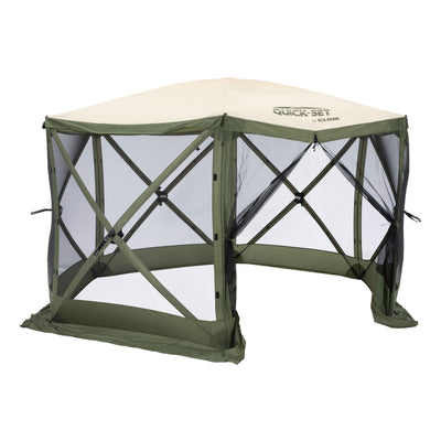 CLAM Quick-Set Escape 11.5 x 11.5 Ft Portable Canopy Shelter, Green/Tan (Used)