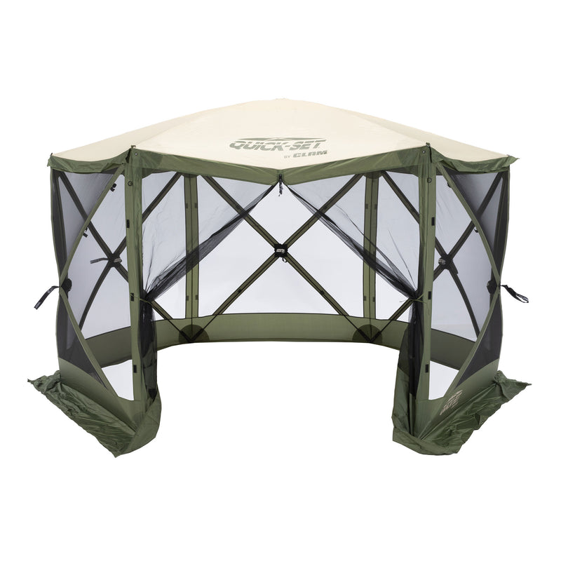 CLAM Quick-Set Escape 11.5 x 11.5 Ft Portable Canopy Shelter,Green/Tan(Open Box)