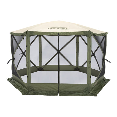 CLAM Quick-Set Escape 11.5 x 11.5 Ft Portable Outdoor Canopy Shelter, Green/Tan