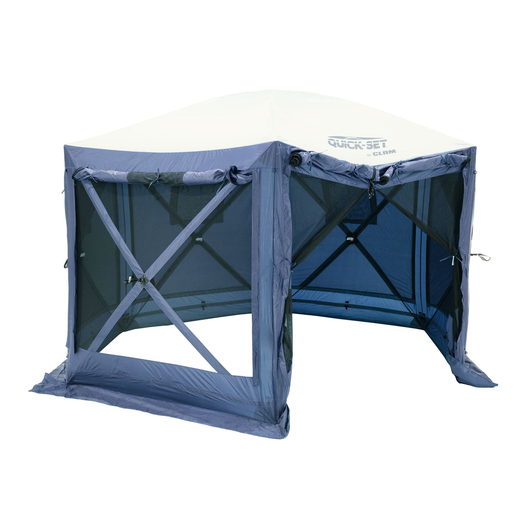 CLAM Quick-Set Pavilion 12.5 x 12.5 Ft Portable Canopy Shelter, Blue (Used)