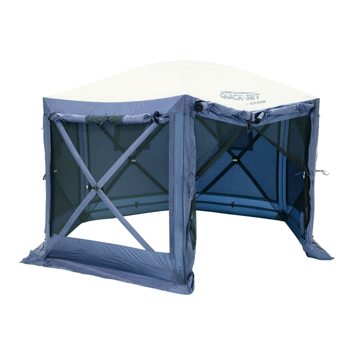 CLAM Quick-Set Pavilion 12.5 x 12.5 Ft Portable Canopy Shelter, Blue (Used)