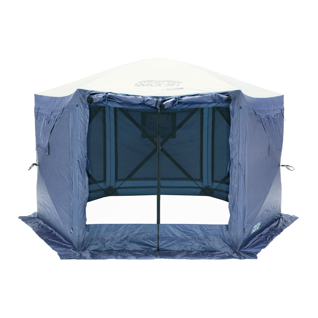 CLAM Quick-Set Pavilion 12.5 x 12.5 Ft Portable Canopy Shelter, Blue (Used)