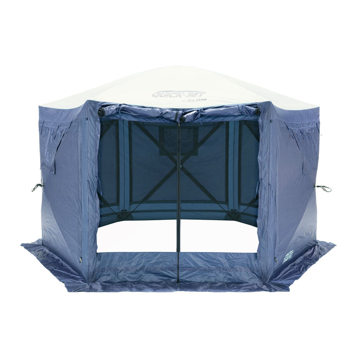 CLAM Quick-Set Pavilion 12.5 x 12.5 Ft Portable Canopy Shelter, Blue (Used)