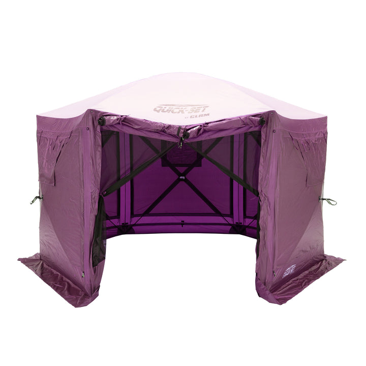 CLAM Quick-Set Pavilion 12.5 x 12.5 Ft Portable Outdoor Canopy Shelter, Plum