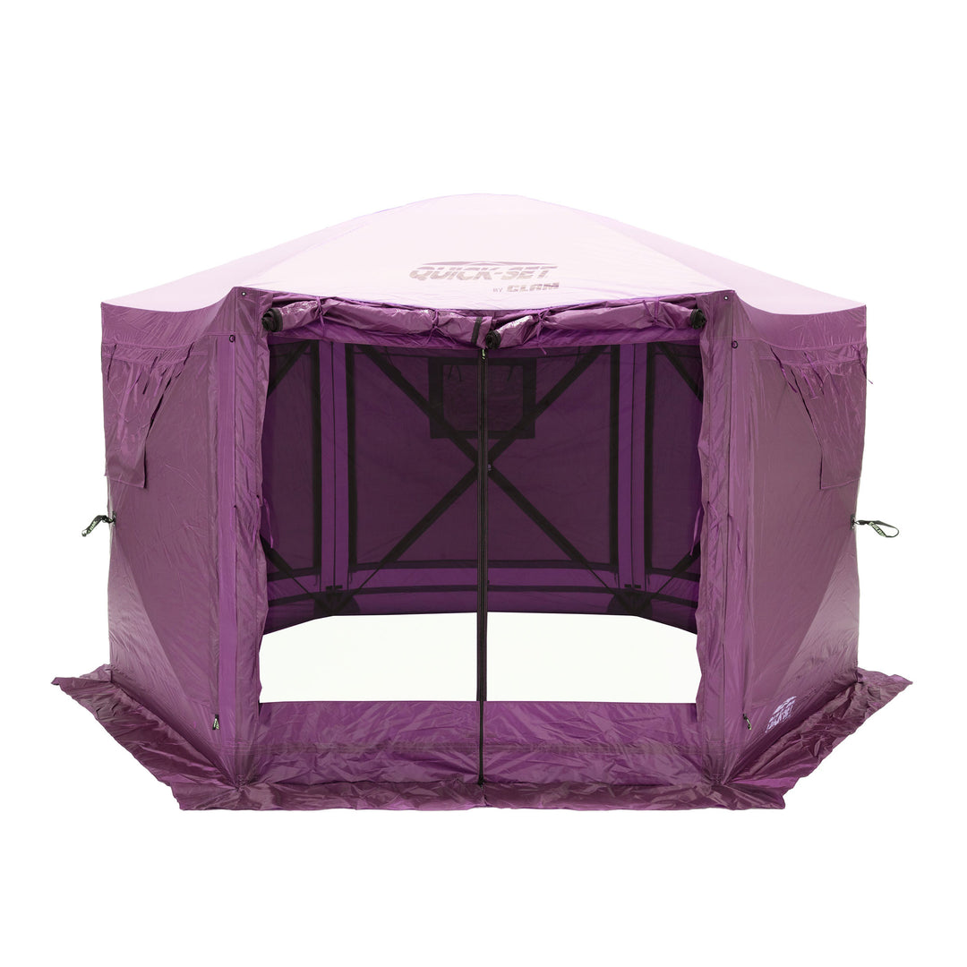 CLAM Quick-Set Pavilion 12.5 x 12.5 Ft Portable Outdoor Canopy Shelter, Plum