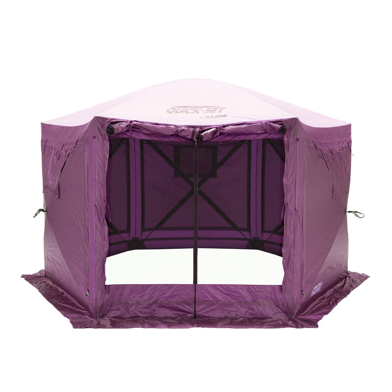 CLAM Quick-Set Pavilion 12.5 x 12.5 Ft Portable Outdoor Canopy, Plum (Used)