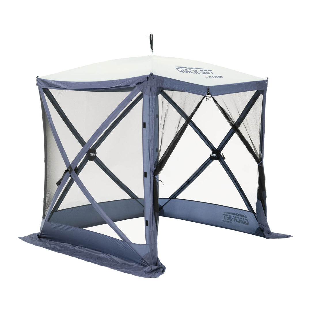 CLAM Quick-Set Traveler 6x6 Ft Portable 4 Sided Canopy Shelter, Blue (Open Box) - VMInnovations