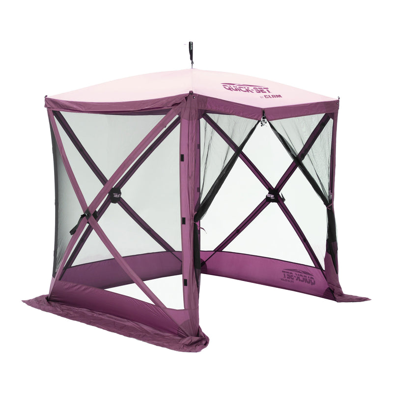 CLAM Quick-Set 6x6ft Portable Outdoor 4 Sided Canopy Shelter, Plum (Open Box)