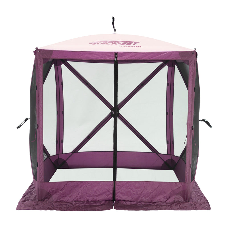 CLAM Quick-Set 6x6ft Portable Outdoor 4 Sided Canopy Shelter, Plum (Open Box)