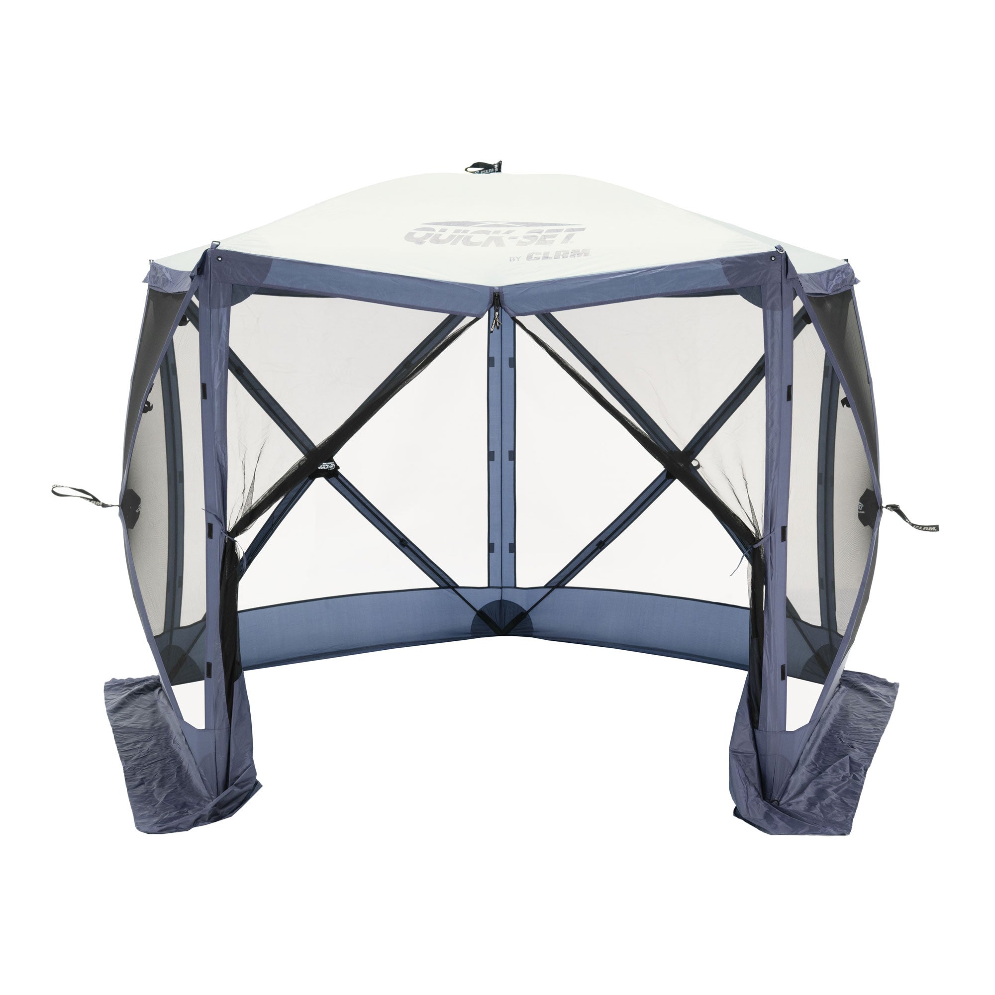 CLAM Quick Set Venture Canopy, Blue + Clam Quick Set Screen Hub Tent (2 Pack) - VMInnovations