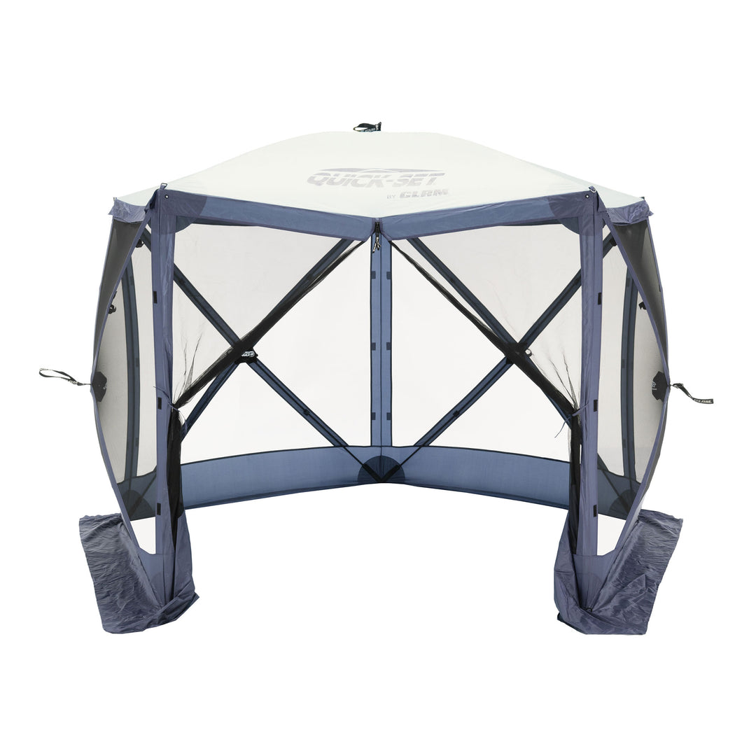 CLAM Quick Set Venture Canopy, Blue + Clam Quick Set Screen Hub Tent (2 Pack) - VMInnovations