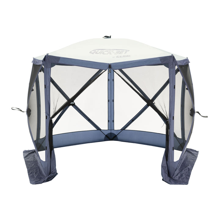 CLAM Quick Set Venture Canopy, Blue + Clam Quick Set Screen Hub Tent (2 Pack) - VMInnovations