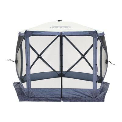 CLAM Quick Set Venture Canopy, Blue + Clam Quick Set Screen Hub Tent (2 Pack)