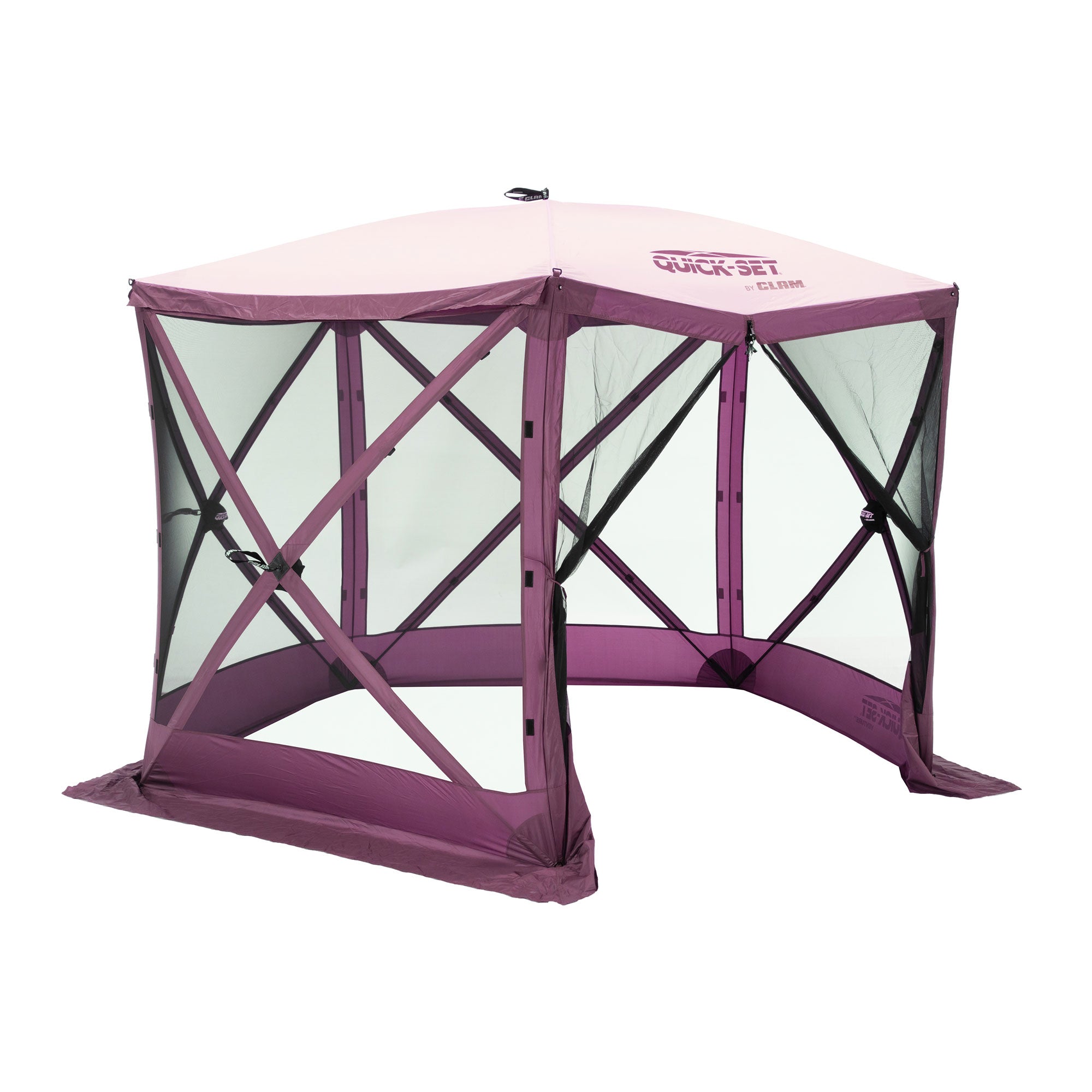 CLAM Quick-Set 9x9 Ft Portable Outdoor Camping Canopy Shelter, Plum (Open Box) - VMInnovations