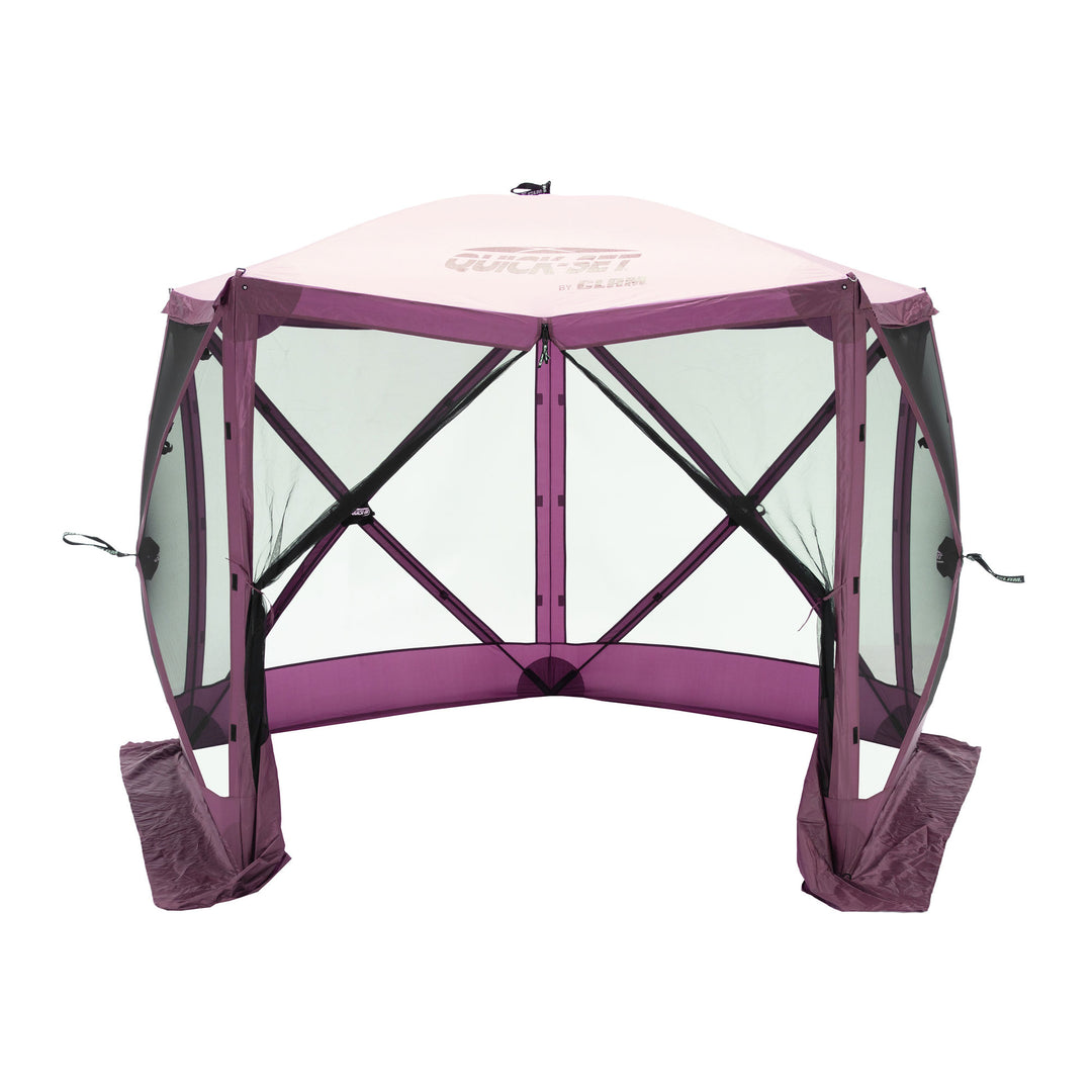 CLAM Quick-Set 9x9 Ft Portable Outdoor Camping Canopy Shelter, Plum (Used) - VMInnovations