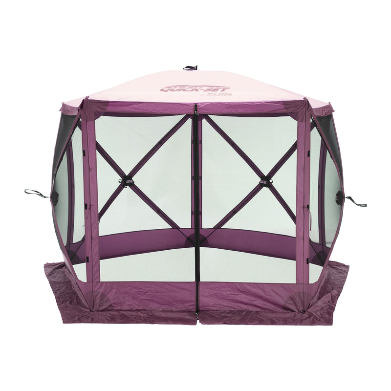 CLAM Quick-Set 9x9 Ft Portable Outdoor Camping Canopy Shelter, Plum (Open Box)