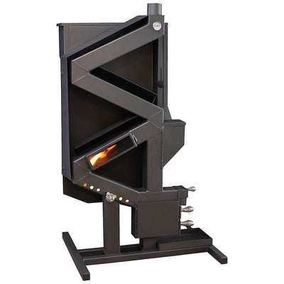 US Stove 60 Pound Wiseway Hopper Alloy Steel Non Electric Pellet Stove, Black - VMInnovations