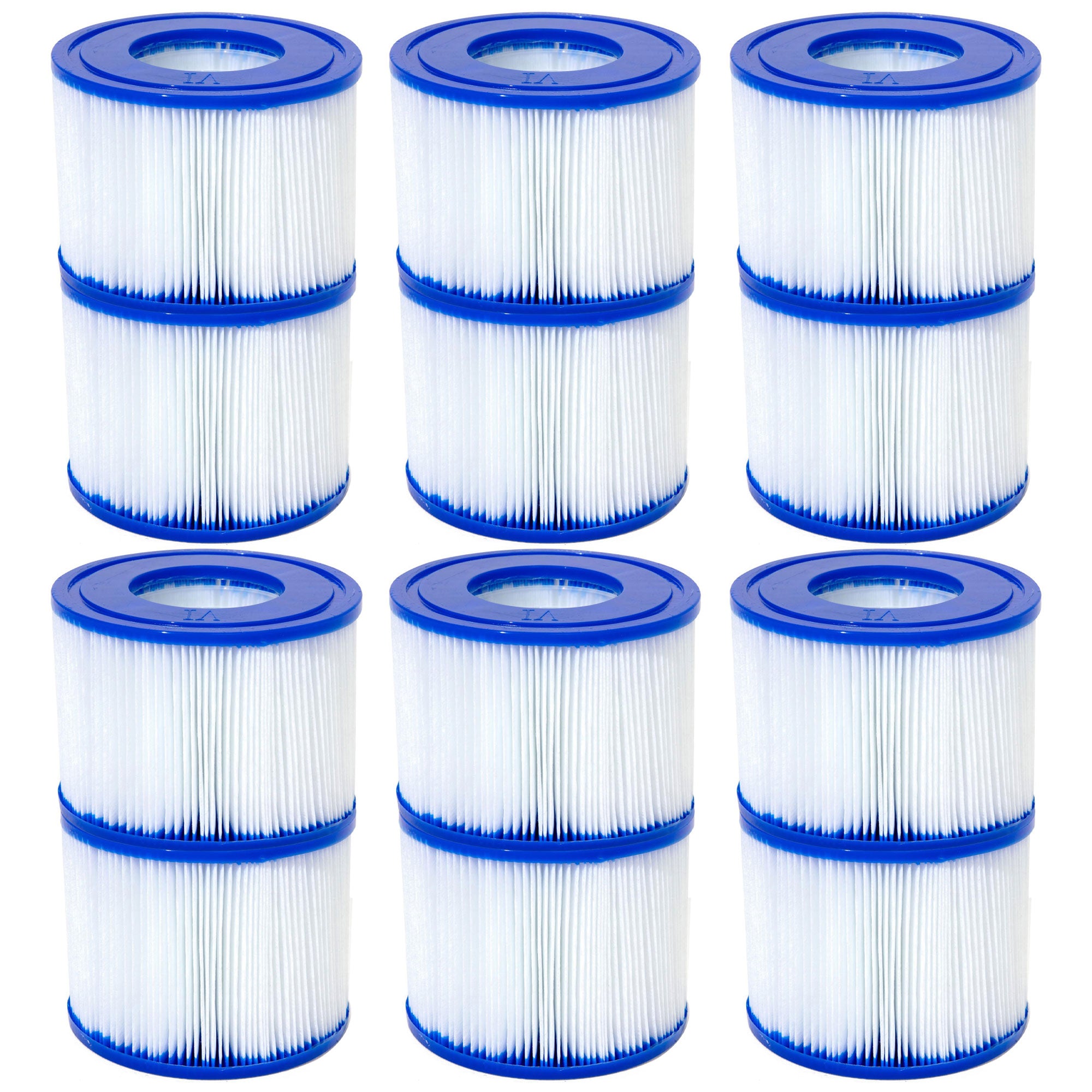 Bestway SaluSpa Type VI Inflatable Hot Tub Replacement Filter Cartridge (6 Pack) - VMInnovations