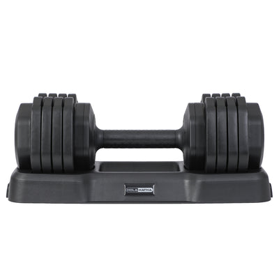 HolaHatha 5 in 1 Adjustable Dumbbell Home Workout Equipment, Black (2 Pack) - VMInnovations