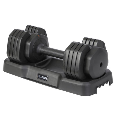 HolaHatha 5 in 1 Adjustable Dumbbell Home Workout Equipment, Black (2 Pack) - VMInnovations