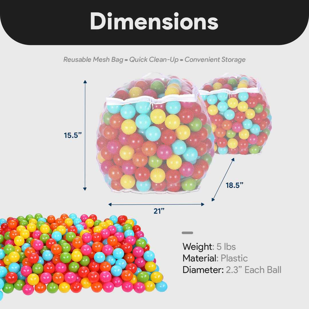 BalanceFrom Fitness 2.3" Play Pit Balls with Storage Bag, Multicolor (2 Pack) - VMInnovations