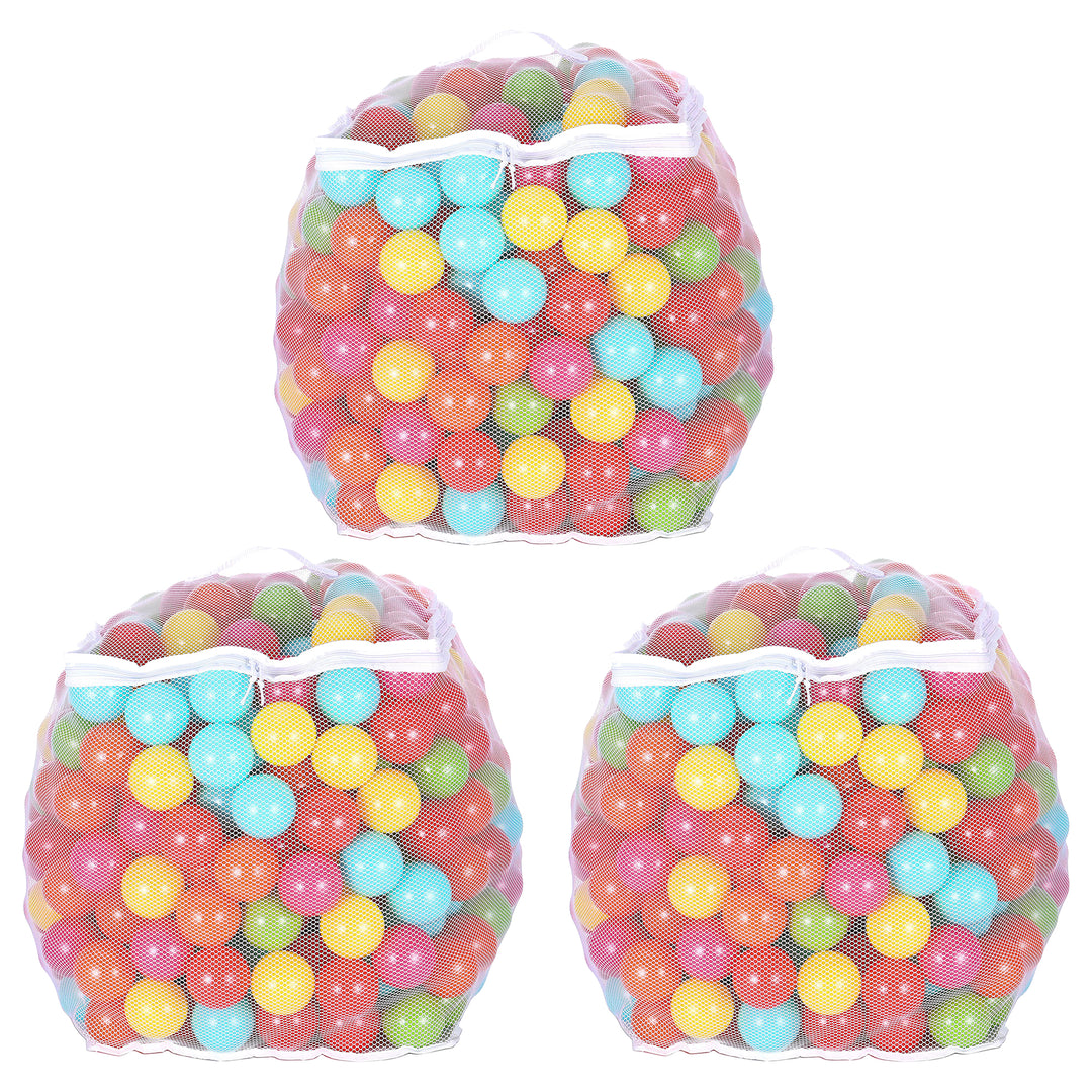 BalanceFrom Fitness 2.3" Play Pit Balls with Storage Bag, Multicolor (3 Pack)