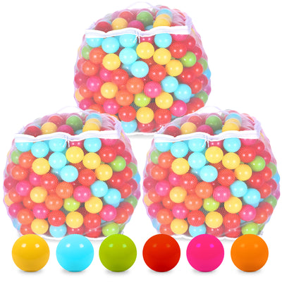BalanceFrom Fitness 2.3" Play Pit Balls with Storage Bag, Multicolor (3 Pack) - VMInnovations