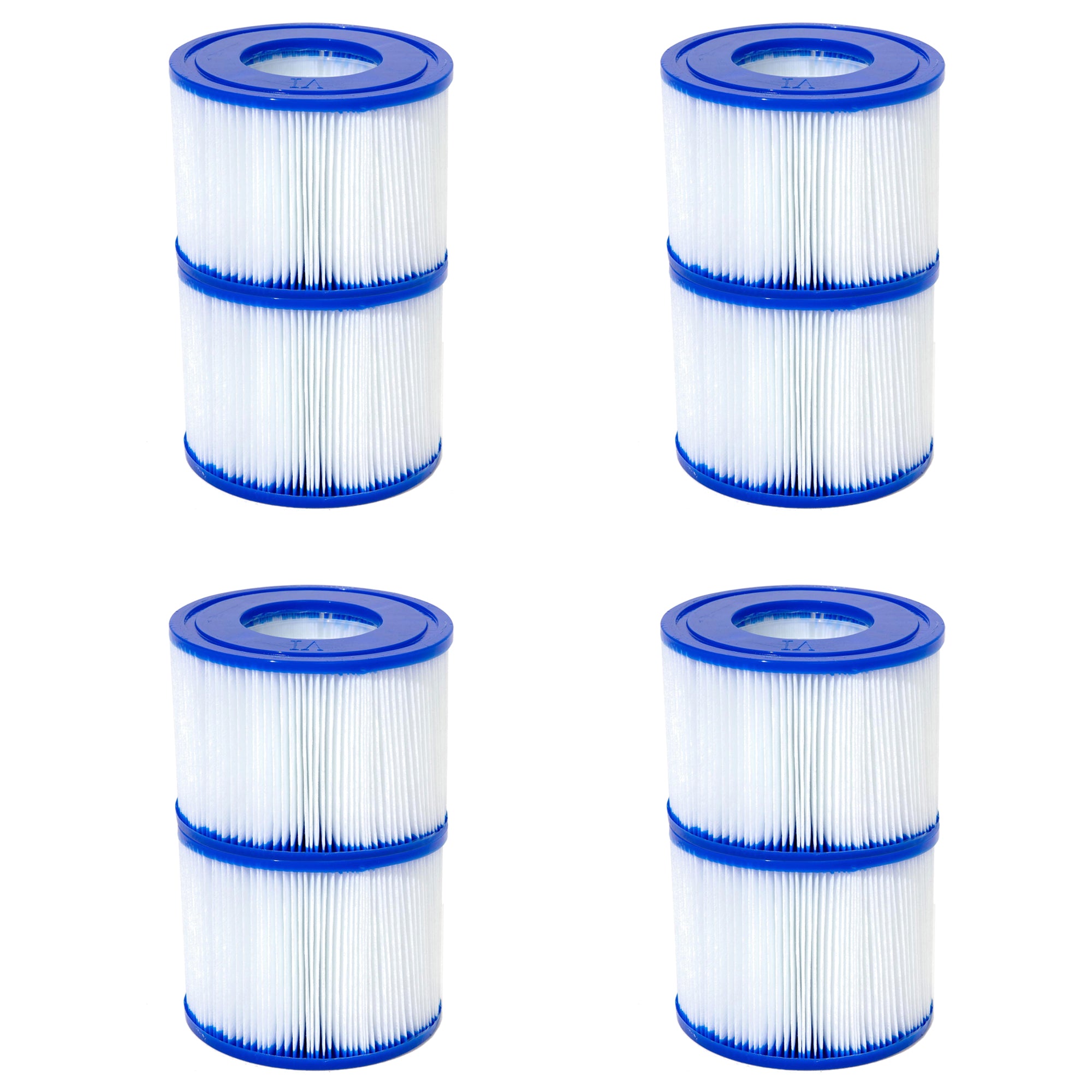 Bestway SaluSpa Type VI Inflatable Hot Tub Replacement Filter Cartridge (4 Pack) - VMInnovations
