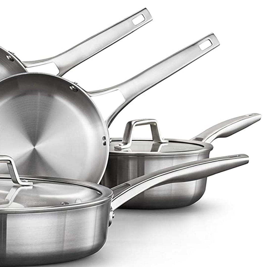 Calphalon Premier 8 Piece 3 Layer Oven Safe Stainless Steel Cookware Set w/Lids