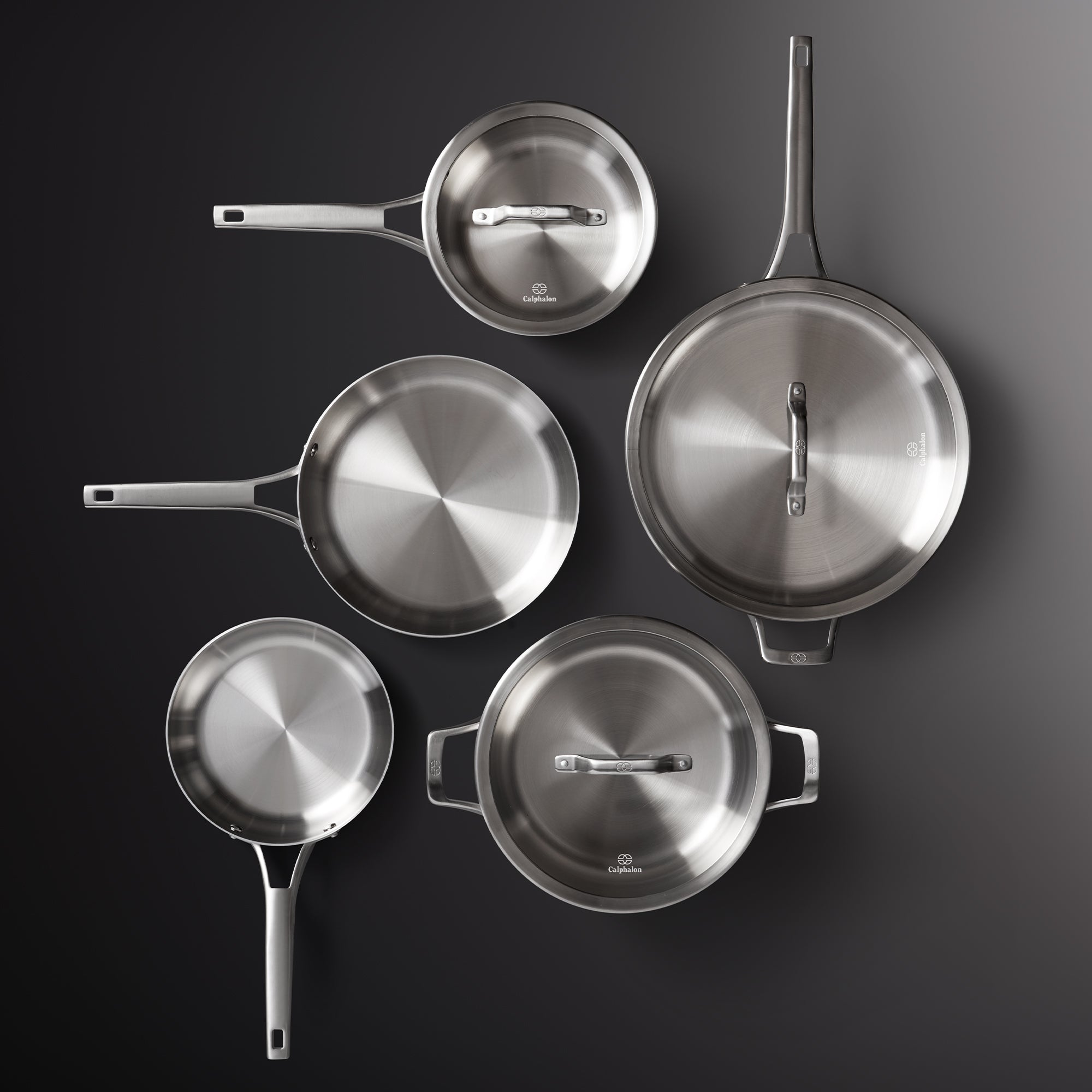 Calphalon Premier 8 Piece 3 Layer Oven Safe Stainless Steel Cookware Set w/Lids - VMInnovations