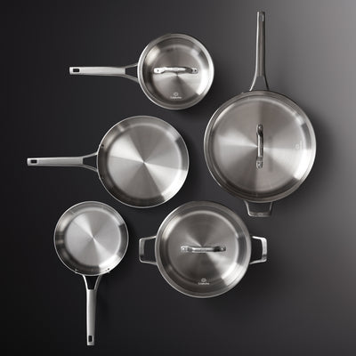 Calphalon Premier 8 Piece 3 Layer Oven Safe Stainless Steel Cookware Set w/Lids - VMInnovations