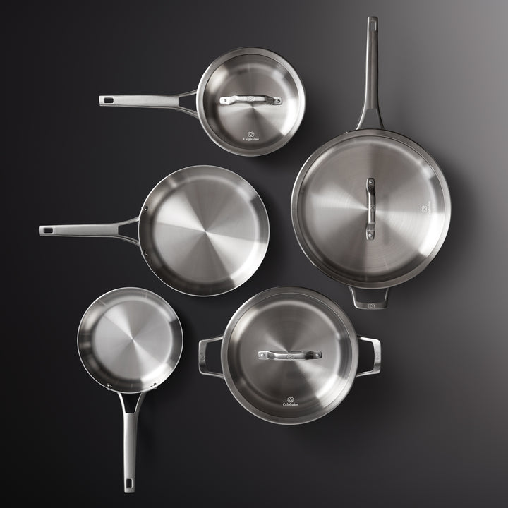 Calphalon Premier 8 Piece 3 Layer Oven Safe Stainless Steel Cookware Set w/Lids