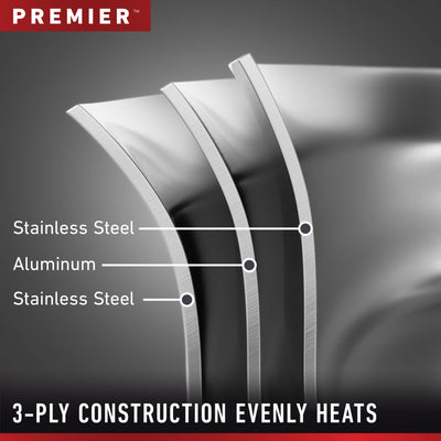 Calphalon Premier 8 Piece 3 Layer Oven Safe Stainless Steel Cookware Set w/Lids - VMInnovations