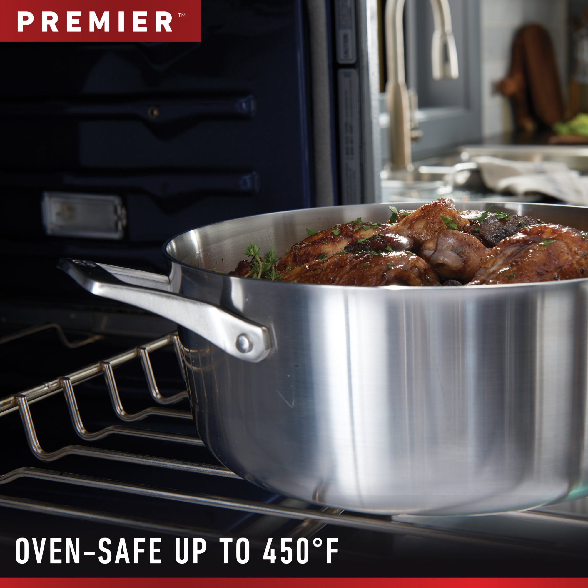 Calphalon Premier 8 Piece 3 Layer Oven Safe Stainless Steel Cookware Set w/Lids - VMInnovations