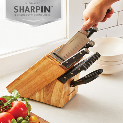 Calphalon Classic 15 Piece Kitchen Knife Cutlery Set with Self Sharpening Block - VMInnovations