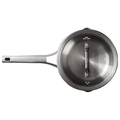 Calphalon Premier 3.5 Qt Stainless Steel Sauce Pan with Cover and Handle, Silver - VMInnovations