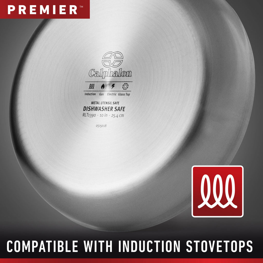 Calphalon Premier 3.5 Qt Stainless Steel Sauce Pan with Cover and Handle, Silver