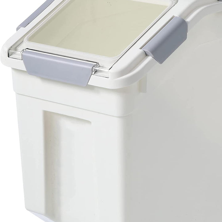 HANAMYA 25 Liter Storage Container with Wheels and Measuring Cup, White (Used)