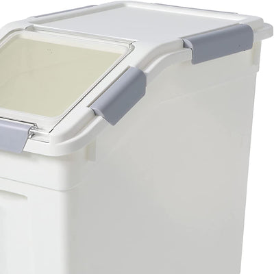 HANAMYA 25 Liter Storage Container with Wheels and Measuring Cup, White (Used) - VMInnovations