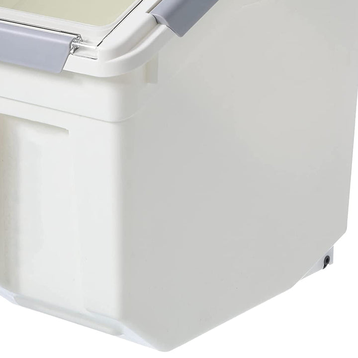 HANAMYA 25 Liter Storage Container with Wheels and Measuring Cup, White (Used)