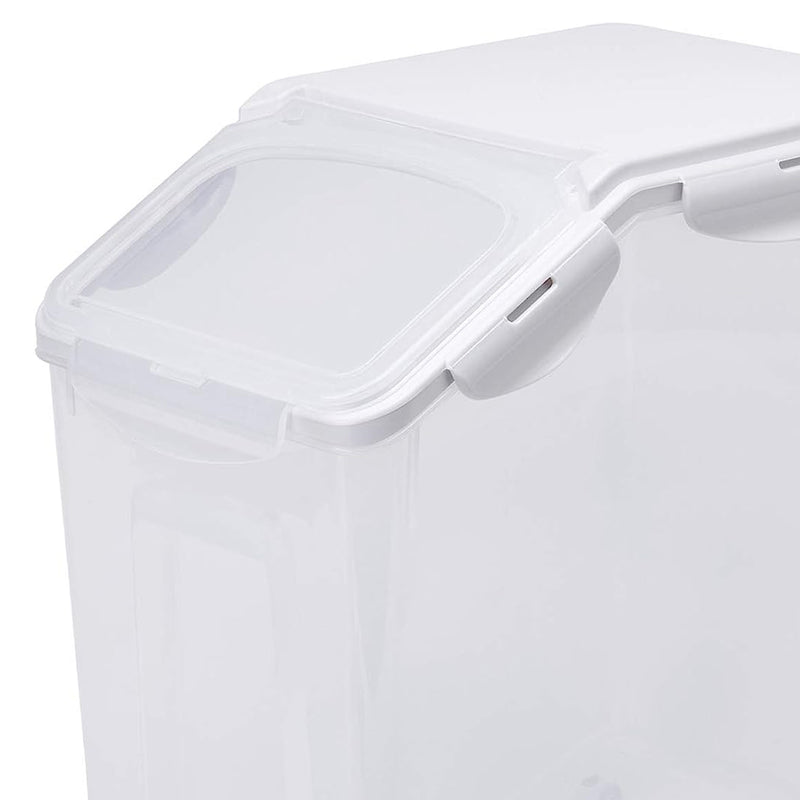 HANAMYA 15 Liter Storage Container w/Wheels & Measuring Cup, Clear (Open Box)