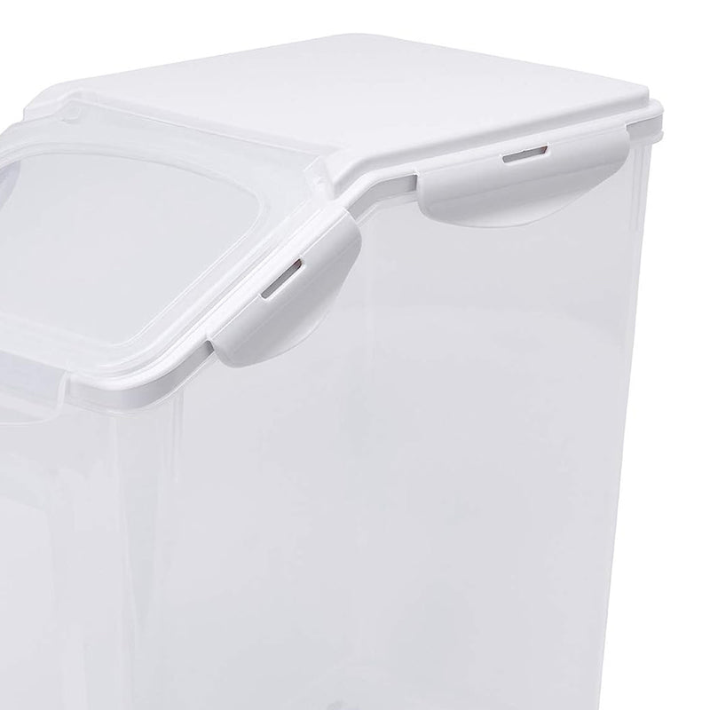 HANAMYA 15 Liter Storage Container w/Wheels & Measuring Cup, Clear (Open Box)
