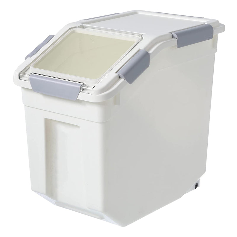 HANAMYA 8L Storage Container with Wheels & Measuring Cup, White(Set of 2) (Used)