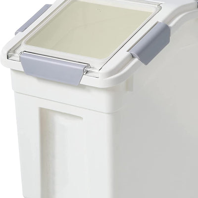 HANAMYA 8L Storage Container with Wheels & Measuring Cup, White(Set of 2) (Used)