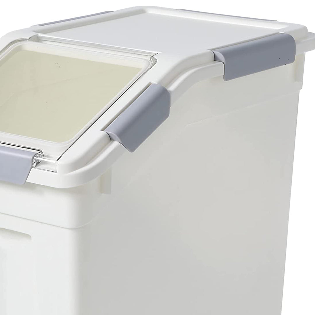 8L Rice Storage Container with Wheels & Measuring Cup, White(Set of 2)(Open Box)