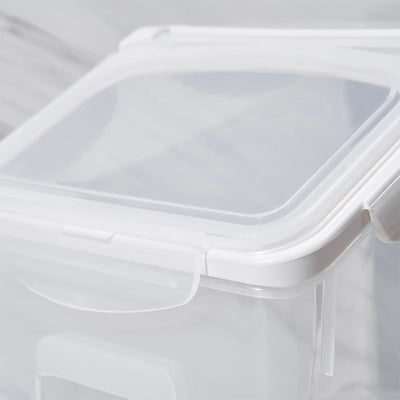 15L Rice Storage Container with Wheels & Measuring Cup,Clear(Set of 2)(Open Box)